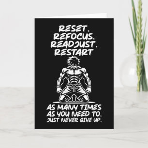 Reset Refocus Readapt - Gym, Hustle, Succes Kaart