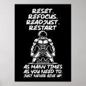 Reset Refocus Readapt - Gym, Hustle, Succes Poster (Voorkant)