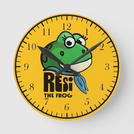 Resi the Frog Ronde Klok (Voorkant)