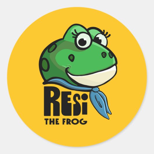 Resi the Frog Ronde Sticker (Voorkant)