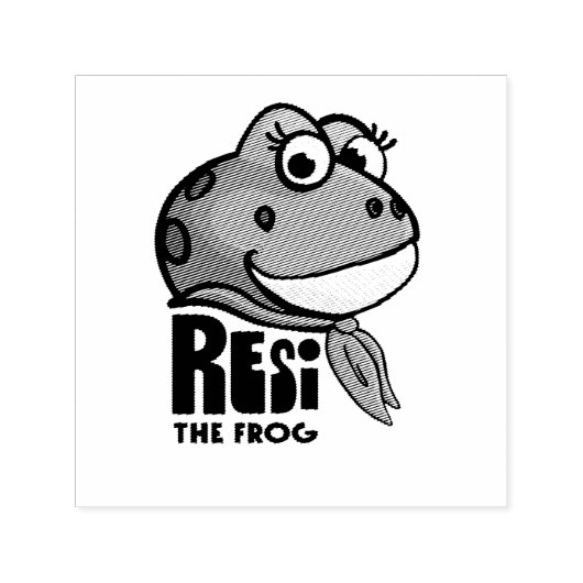 Resi the Frog Zelfinktende Stempel (Design)