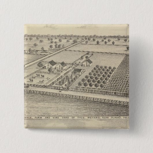 Residences, Black's Station Vierkante Button 5,1 Cm (Voorkant)