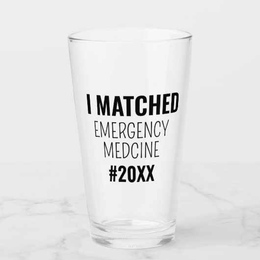 Residency Match Day Party Medische School Afstuder Glas (Voorkant)