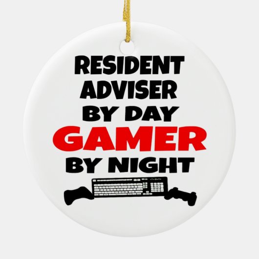 Resident Adviser Gamer Keramisch Ornament (Achterkant)
