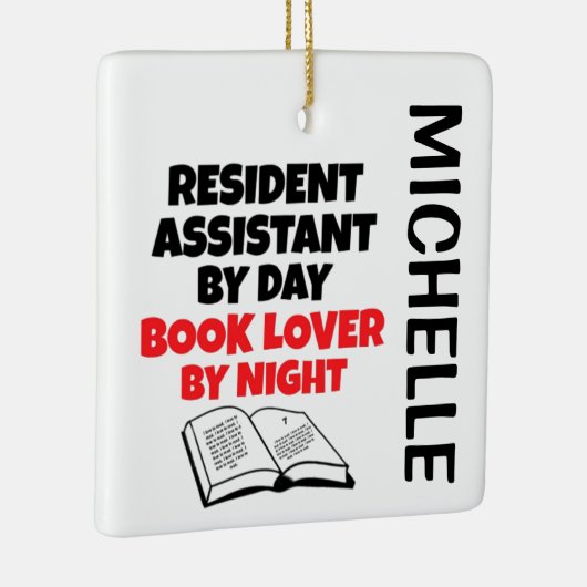 Resident Assistent houdt van lezen CUSTOM Keramisch Ornament (Rechts)