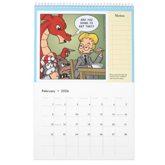 Resident Dragon Cartoons beroemd gemaakt door Davi Kalender (Feb 2026)