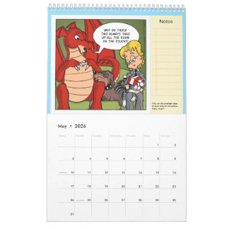 Resident Dragon Cartoons beroemd gemaakt door Davi Kalender