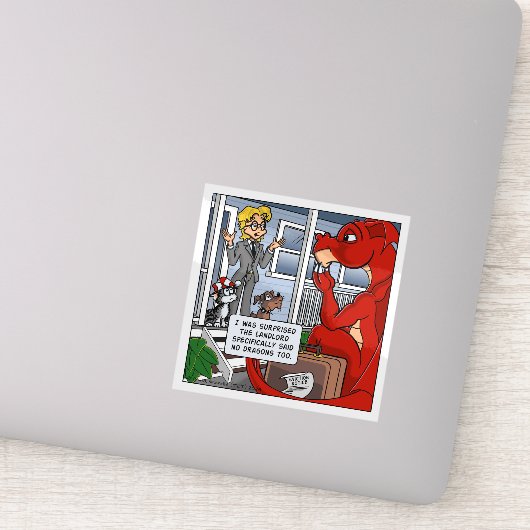 Resident Dragon - The Landlord Said No Dragons  Sticker (Detail)