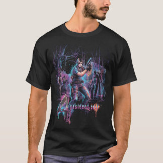 Resident Evil 4 Leon s Kennedy Zombie Retro Box Ar T-shirt