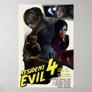 Resident Evil 4 Remake Poster Retro Filmstijl