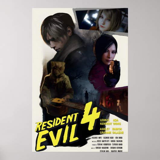 Resident Evil 4 Remake Poster Retro Filmstijl (Voorkant)