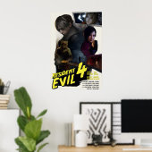 Resident Evil 4 Remake Poster Retro Filmstijl (Thuiskantoor)