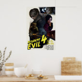 Resident Evil 4 Remake Poster Retro Filmstijl (Keuken)