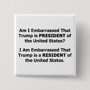 Resident Trump Vierkante Button 5,1 Cm