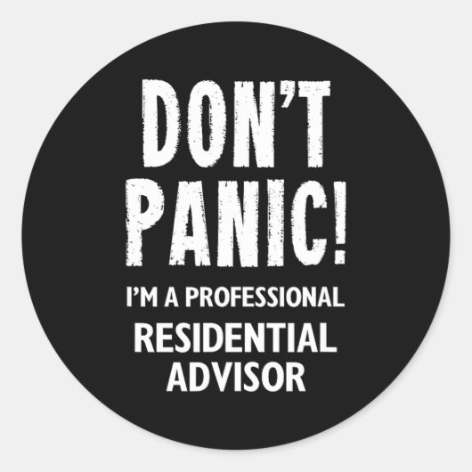 Residential Advisor  Ronde Sticker (Voorkant)