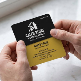 Residential Painter Bold Mustard Yellow and Black Visitekaartje