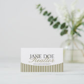 Residential Realtor Gold Script Stripes White Visitekaartje (Staand voorkant)