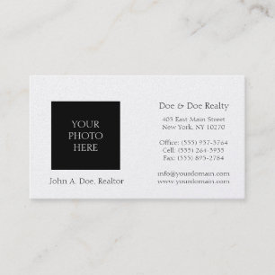 Residential Realtor Head Shot Platinum Paper Visitekaartje