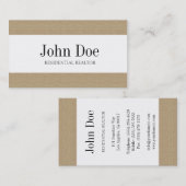 Residential Realtor Real Estate Textuur Tan Stripe Visitekaartje (Voorkant / Achterkant)