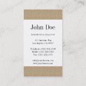 Residential Realtor Real Estate Textuur Tan Stripe Visitekaartje (Achterkant)