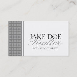 Residential Realtor Silver Script Dot/White Paper Visitekaartje
