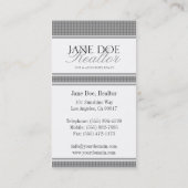 Residential Realtor Silver Script Dot/White Paper Visitekaartje (Achterkant)