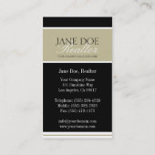 Residential Realtor Tan/White Script/Black Borders Visitekaartje (Achterkant)