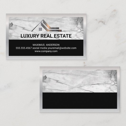 Residential Roof | Metallic marmer Visitekaartje (Voorkant / Achterkant)