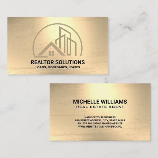 residentieel commercieel onroerend goed visitekaartje (Voorkant / Achterkant)