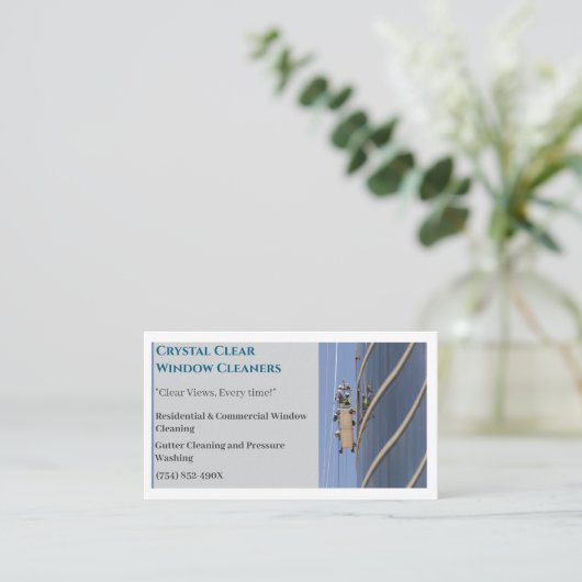 Residentiële commerciële reinigingsruitenreiniger visitekaartje (Staand voorkant)