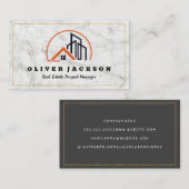 Residentiële en commerciële Logo | wit marmer Visitekaartje (Voorkant / Achterkant)