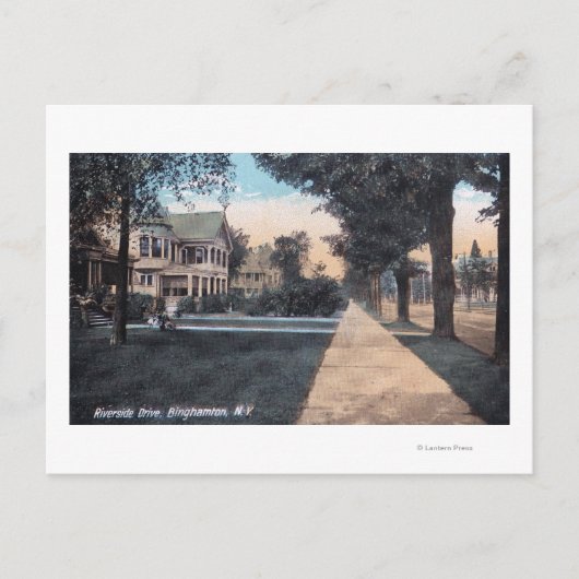 Residentiële scène op Riverside Drive Briefkaart (Voorkant)