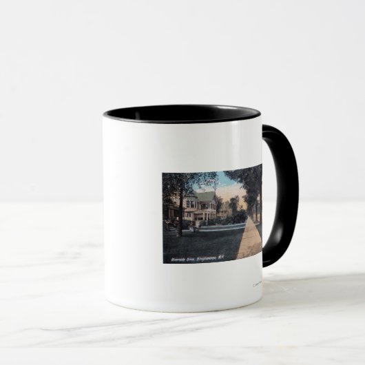 Residentiële scène op Riverside Drive Mok (Voorkant rechts)