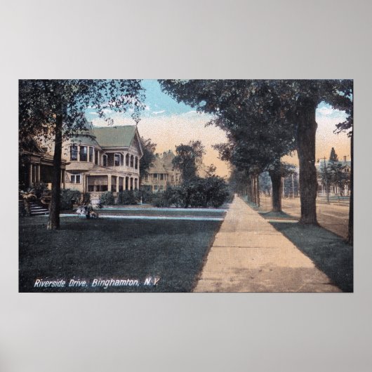 Residentiële scène op Riverside Drive Poster (Voorkant)