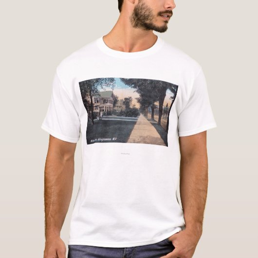 Residentiële scène op Riverside Drive T-shirt (Voorkant)
