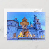 Residenzplatz in Salzburg, Oostenrijk Briefkaart (Voorkant / Achterkant)