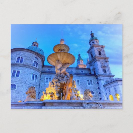 Residenzplatz in Salzburg, Oostenrijk Briefkaart (Voorkant)