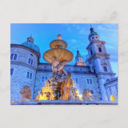 Residenzplatz in Salzburg, Oostenrijk Briefkaart (Voorkant)