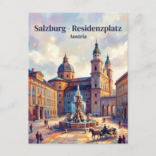Residenzplatz Oostenrijk Briefkaart (Voorkant)