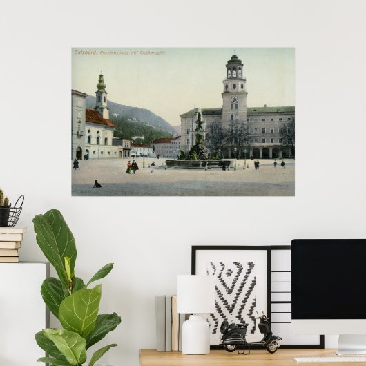 Residenzplatz Salzburg, Oostenrijk Poster (Thuiskantoor)