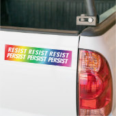 " resiist persiist " - witte letters - pride lgbtq bumpersticker (Op Truck)