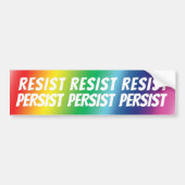 " resiist persiist " - witte letters - pride lgbtq bumpersticker (Voorkant)
