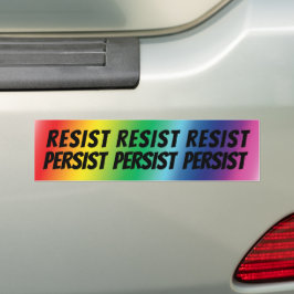 " resiist persiist " zwarte letters - pride lgbtq  bumpersticker