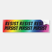 " resiist persiist " zwarte letters - pride lgbtq bumpersticker (Voorkant)