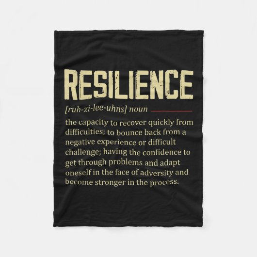 Resilience Definition Dictionary Vintage Motivatio Fleece Deken (Voorkant)