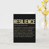 Resilience Definition Dictionary Vintage Motivatio Kaart (Gele Bloem)