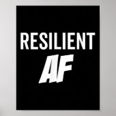 Resilient Af Strong Insrational Motivation Poster (Voorkant)