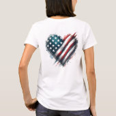 Resilient American Heart - Distressed Flag Design T-shirt (Achterkant)