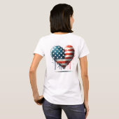 Resilient American Heart - Distressed Flag Design T-shirt (Achterkant volledig)