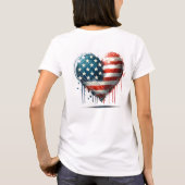 Resilient American Heart - Distressed Flag Design T-shirt (Achterkant)